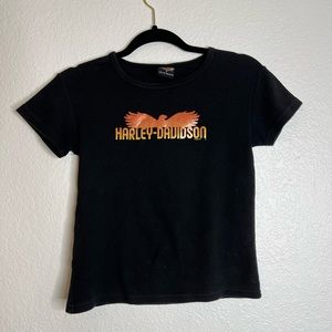 Girls Harley Davidson Black and Orange Arizona Tee